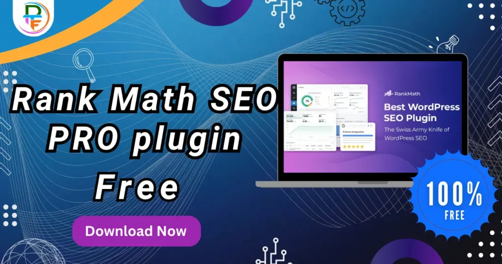 Illustrative image of the Rank Math Pro plugin dashboard showcasing advanced SEO analytics and schema builder features (2025 version)